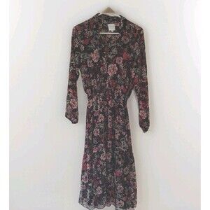 Misa women's Mayli floral midi Dress button down whimsical cottagecore boho L